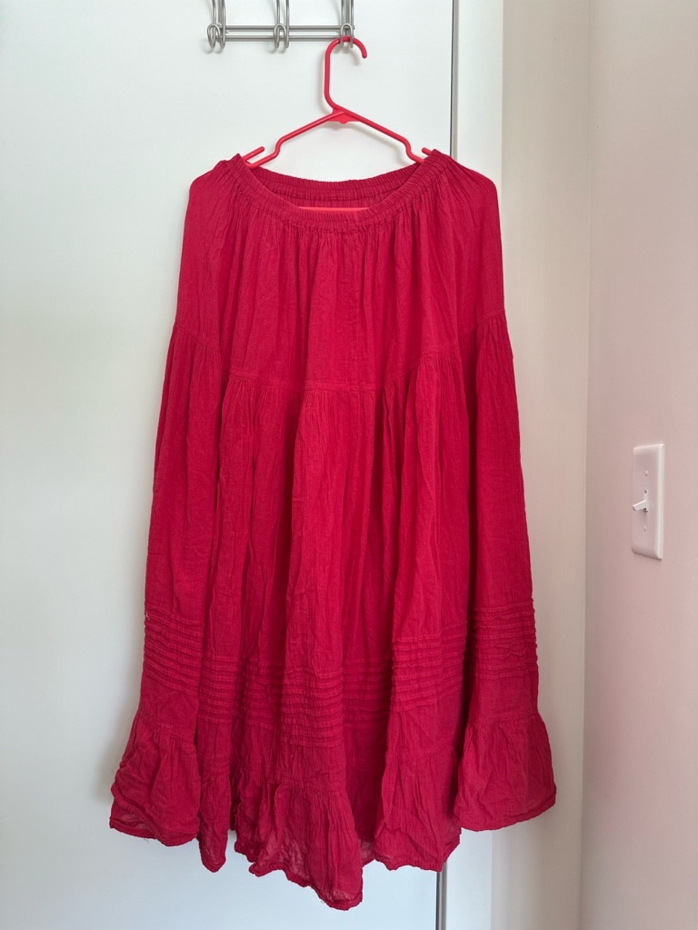 Rosy Fuchsia Tiered Boho Dress